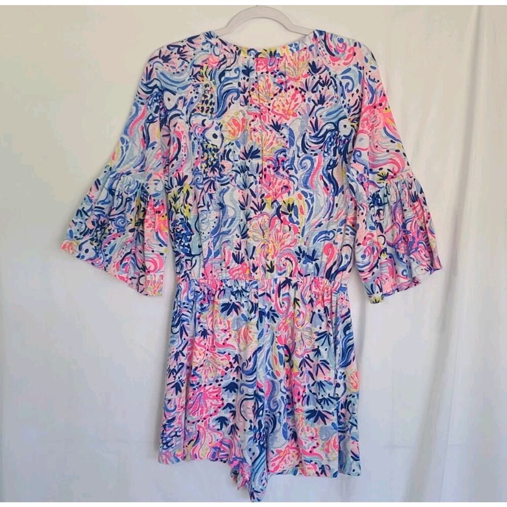 Lilly Pulitzer Women's Del Lago Pink Multicolored Tasseled Romper Small - Picture 8 of 9